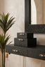 Cardona Set of Two Black Shagreen Effect Trinket Boxes