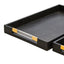 Cardona Set Of Two Black Shagreen Effect Trays