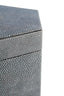 Cardona Set Of Two Hexagonal Blue Shagreen Effect Trinket Boxes