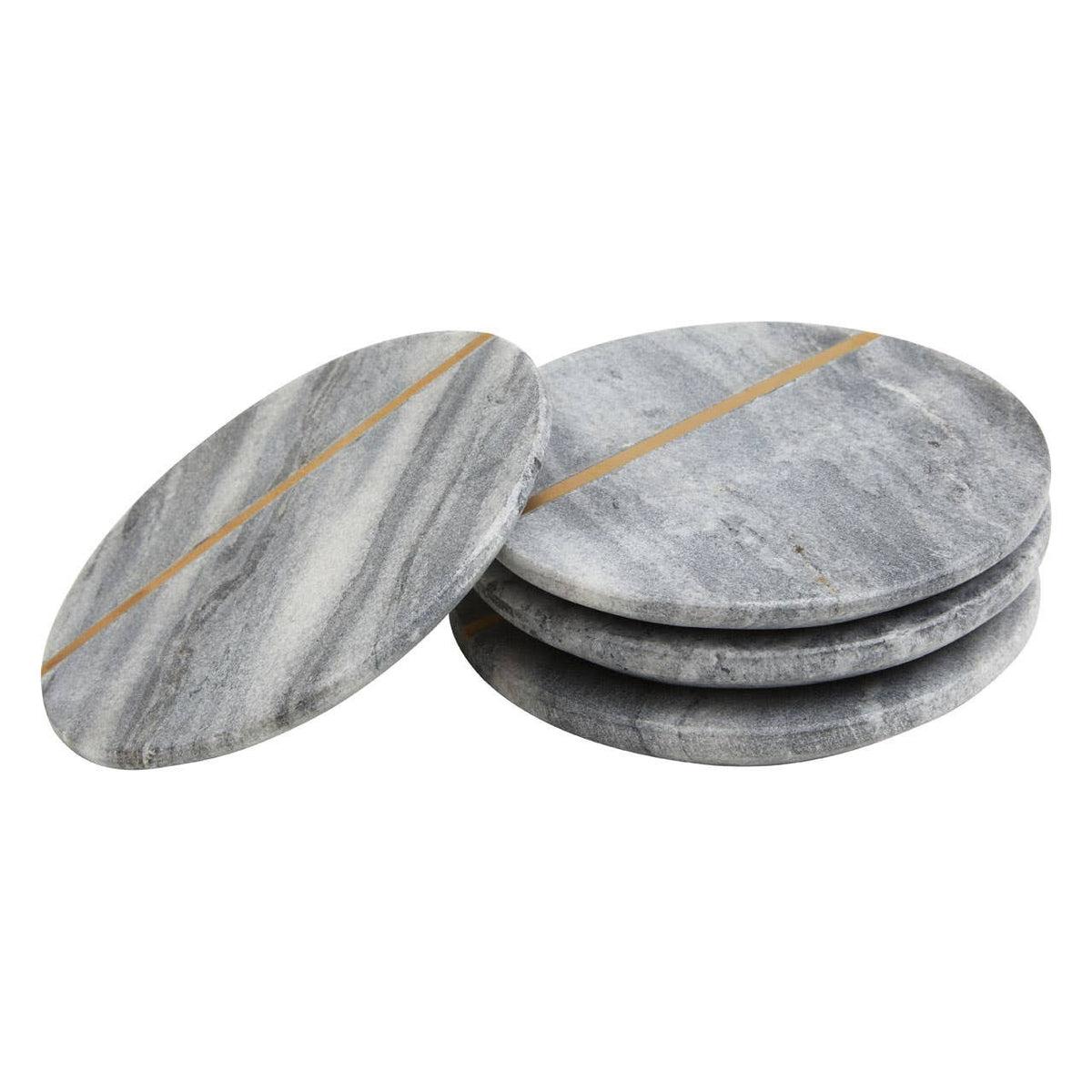 Kira Set of Four Grey Marble Coasters