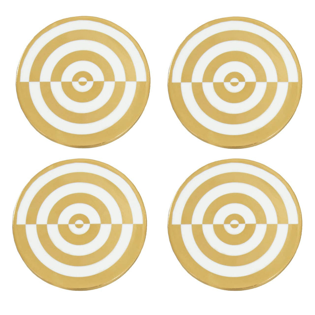 Curva Gold and White  Set Of Four Coasters