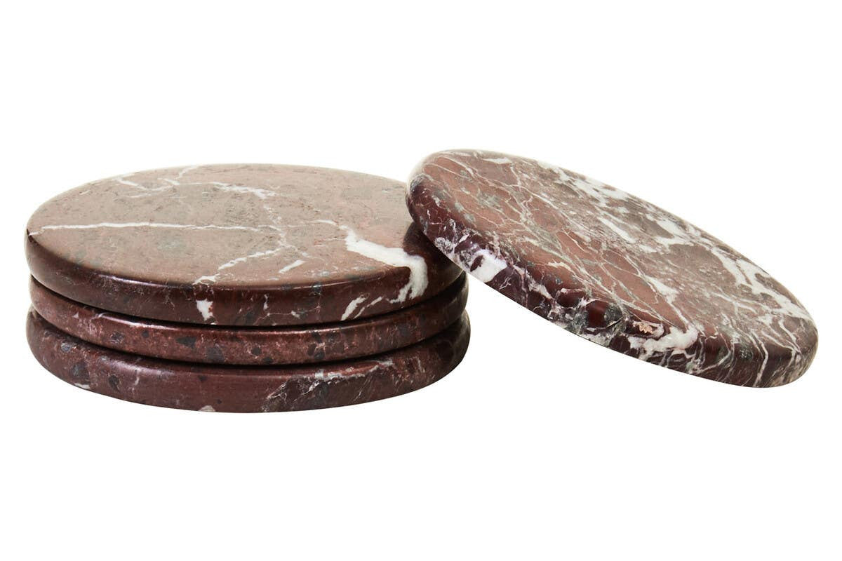 Salmo Set of Four Red Marble Coasters
