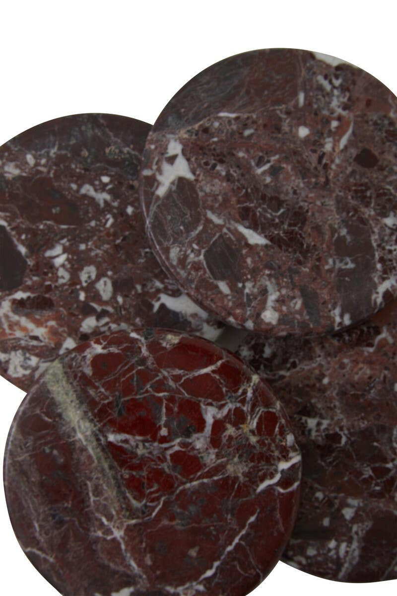 Salmo Set of Four Red Marble Coasters