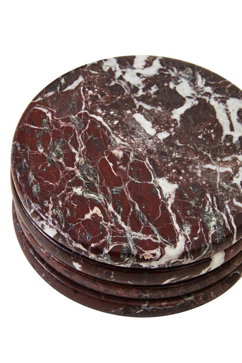 Salmo Set of Four Red Marble Coasters