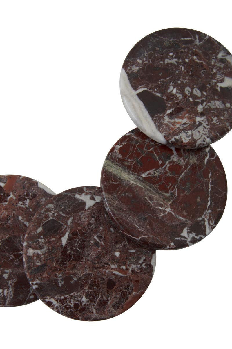 Salmo Set of Four Red Marble Coasters