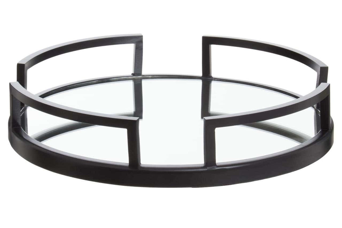 Cruzar Matte Black Mirrored Tray