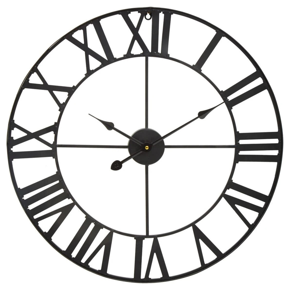 Genova 60cm Dia Black Metal Wall Clock