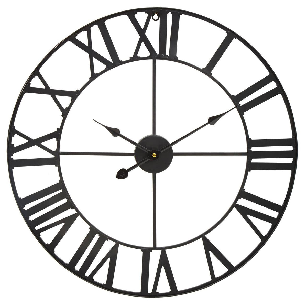 Genova 60cm Dia Black Metal Wall Clock