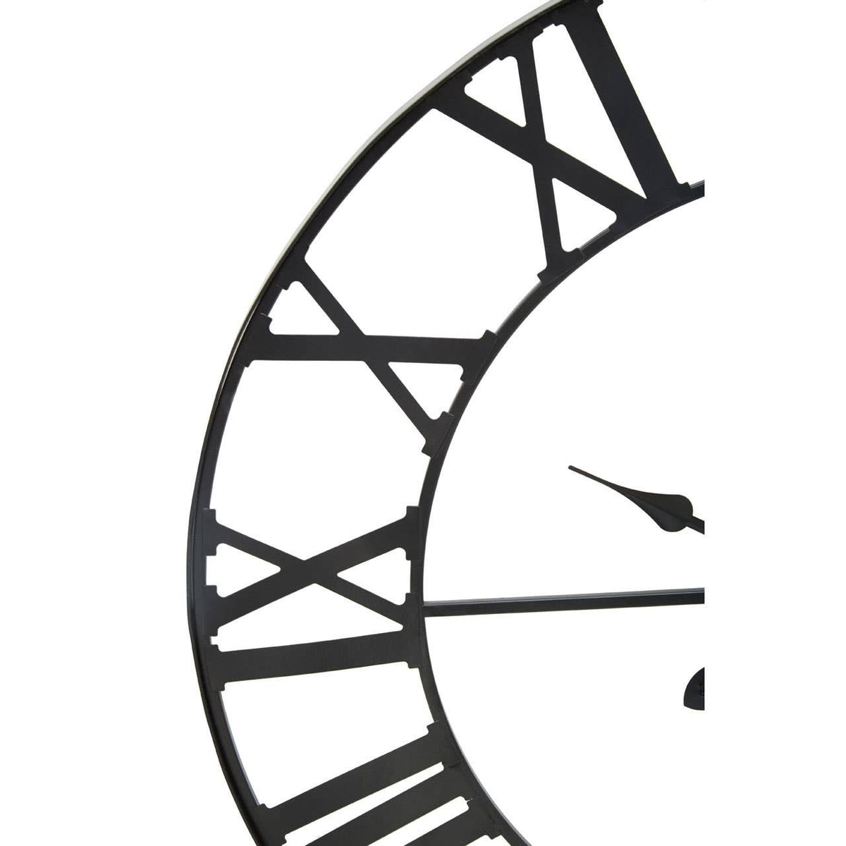 Genova 60cm Dia Black Metal Wall Clock