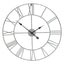 Genova 60cm Dia Silver Metal Roman Numeral Wall Clock
