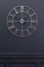 Genova 60cm Dia Silver Metal Roman Numeral Wall Clock