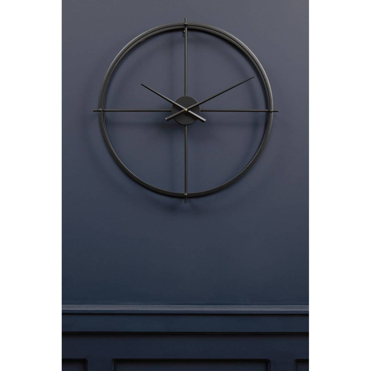 Kent 60cm Dia Large Black Finish Wall Clock