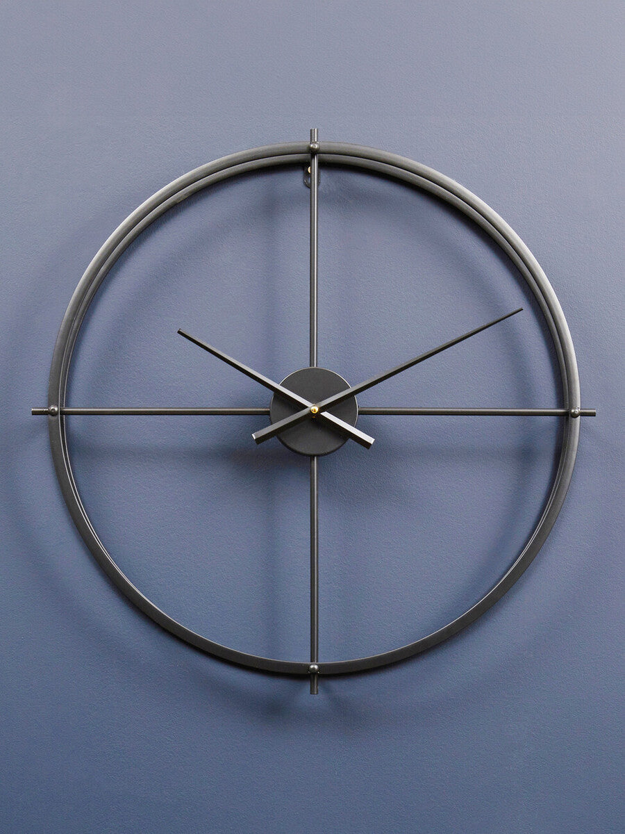 Kent 60cm Dia Large Black Finish Wall Clock