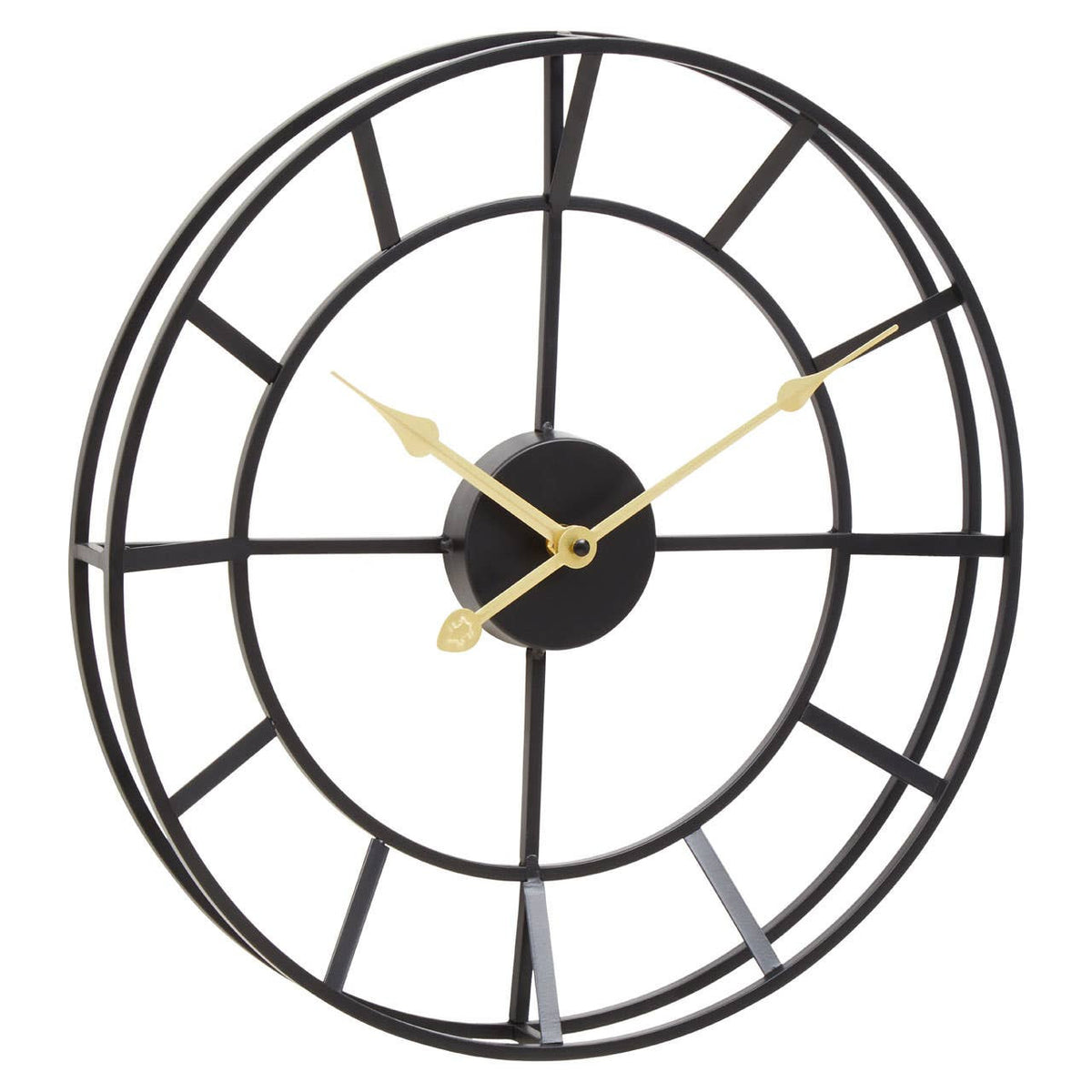 Kent 40cm Dia Small Black Finish Metal Wall Clock