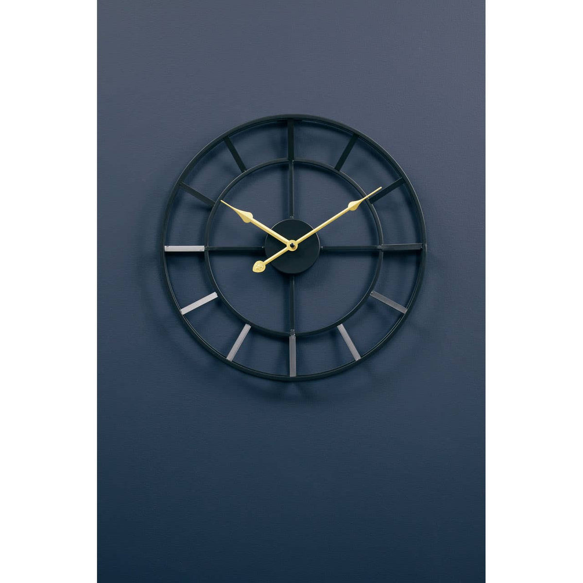Kent 40cm Dia Small Black Finish Metal Wall Clock