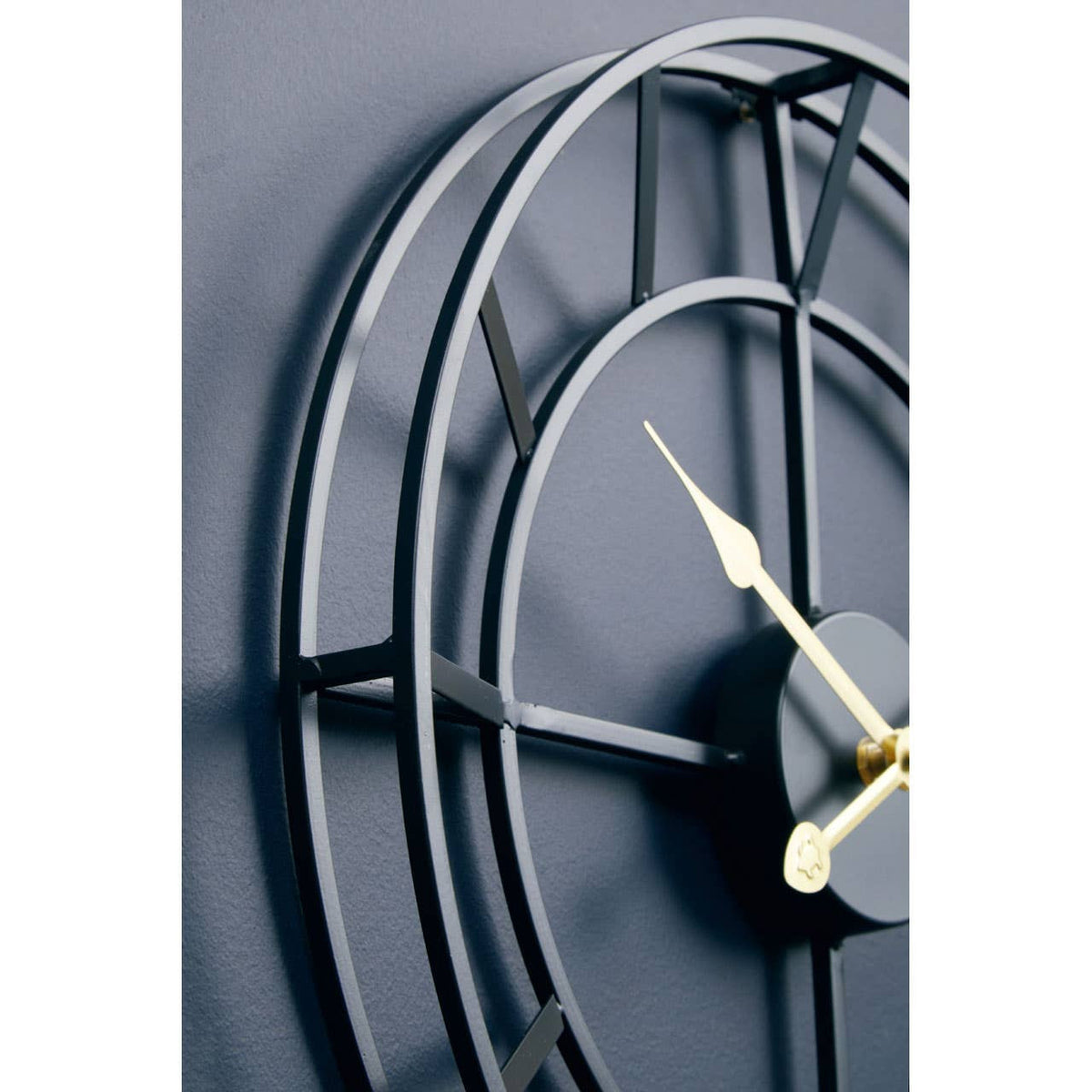 Kent 40cm Dia Small Black Finish Metal Wall Clock