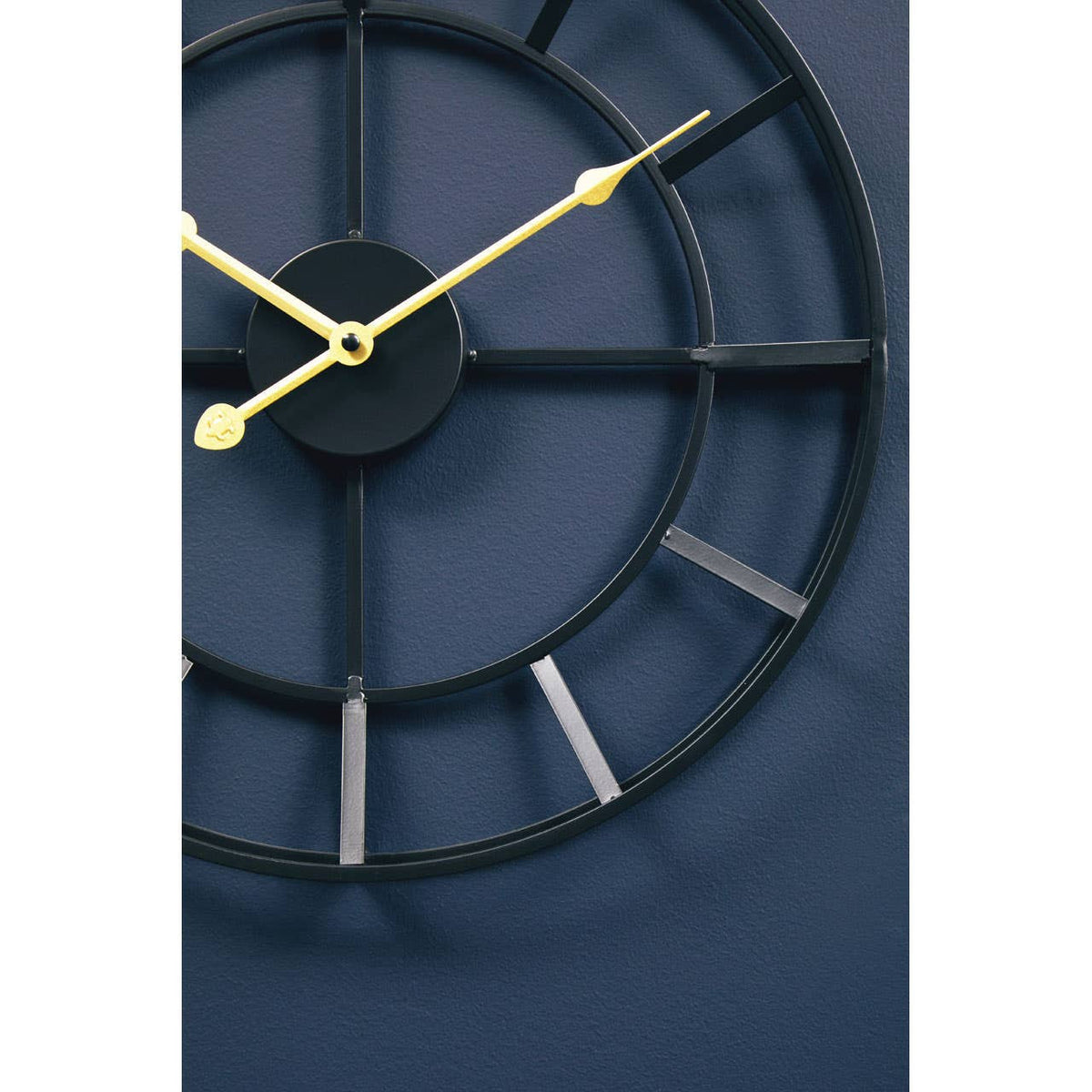 Kent 40cm Dia Small Black Finish Metal Wall Clock