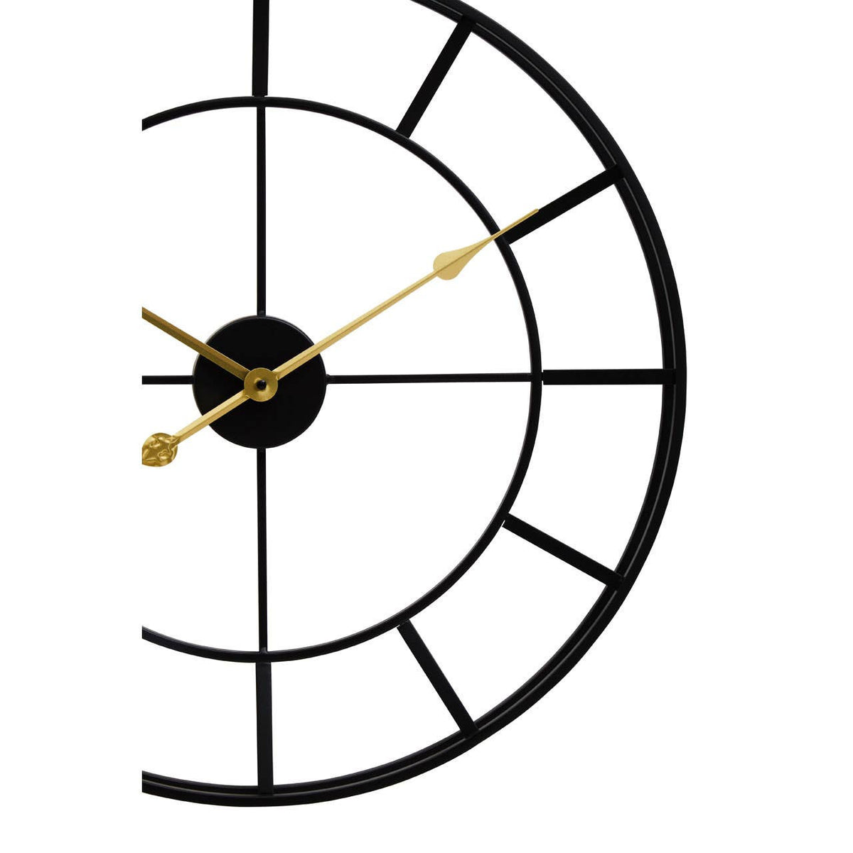 Kent 60cm Dia Large Black Finish Metal Wall Clock