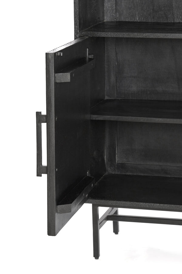Cabinet 100x40x180 cm DUBAKU wood matt black