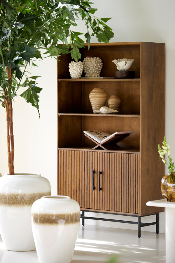 Cabinet 100x40x180 cm DUBAKU wood dark brown