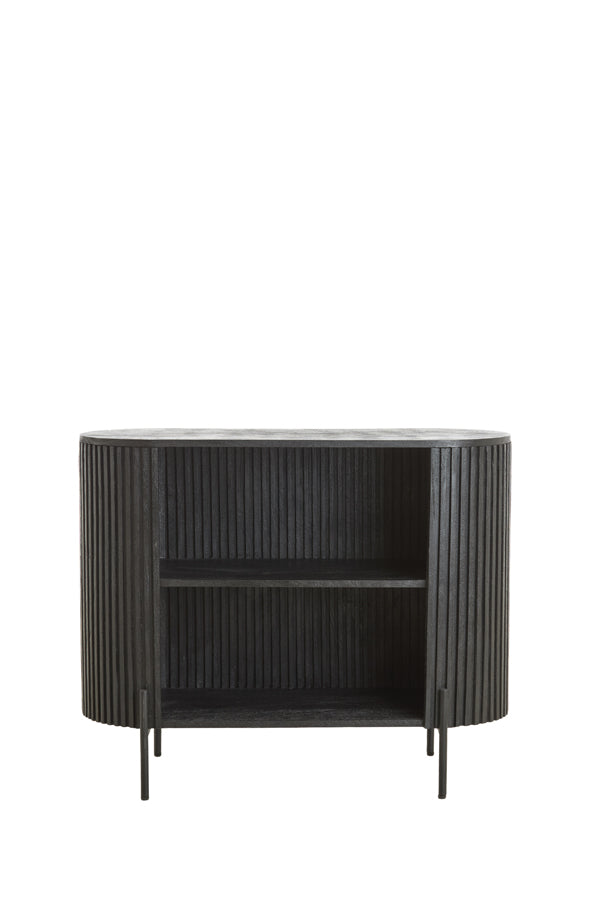 Cabinet 100x40x80 cm DUMOSI wood matt black
