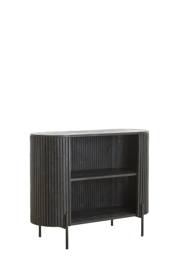 Cabinet 100x40x80 cm DUMOSI wood matt black