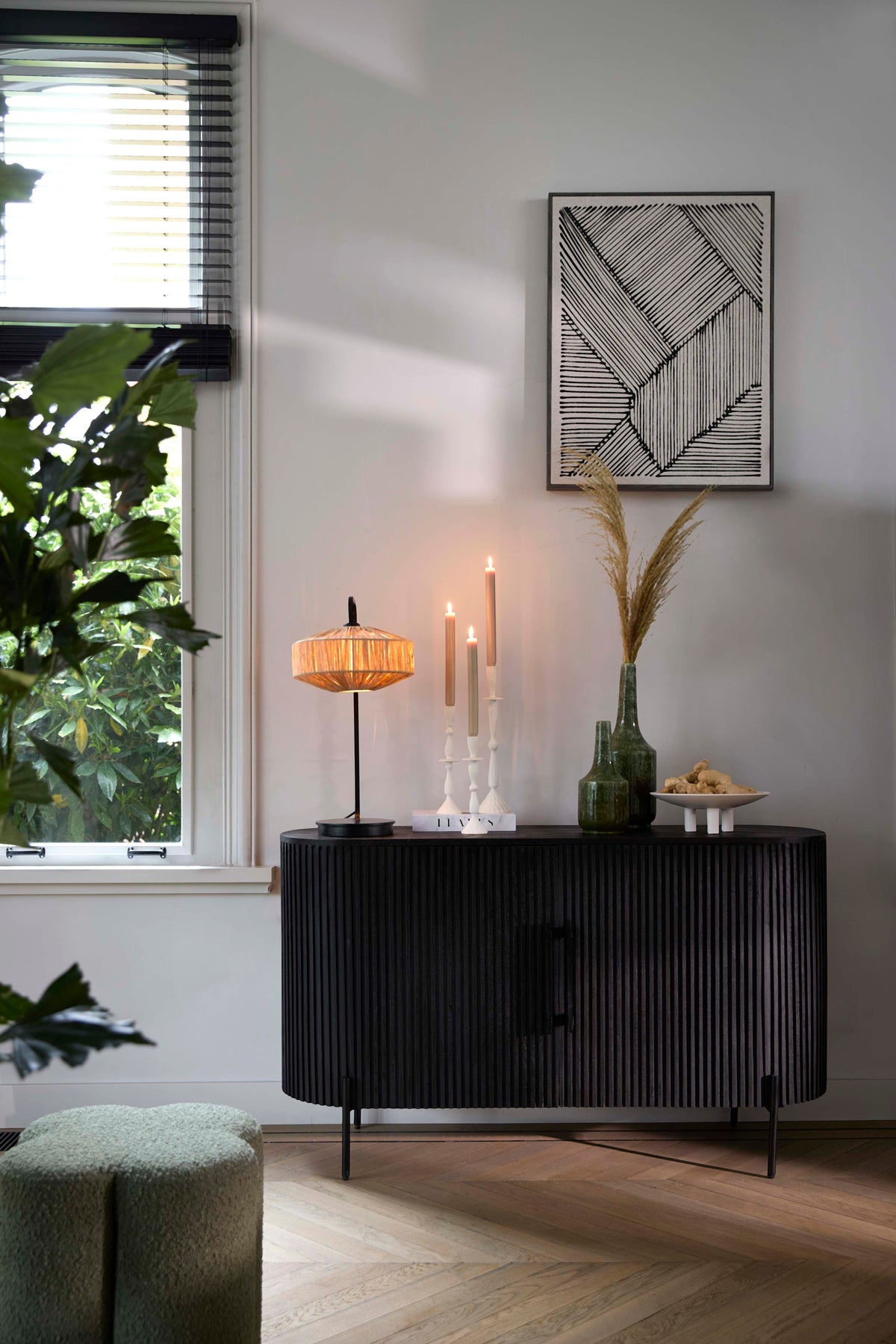 Cabinet 140x40x78 cm DUMOSI wood matt black