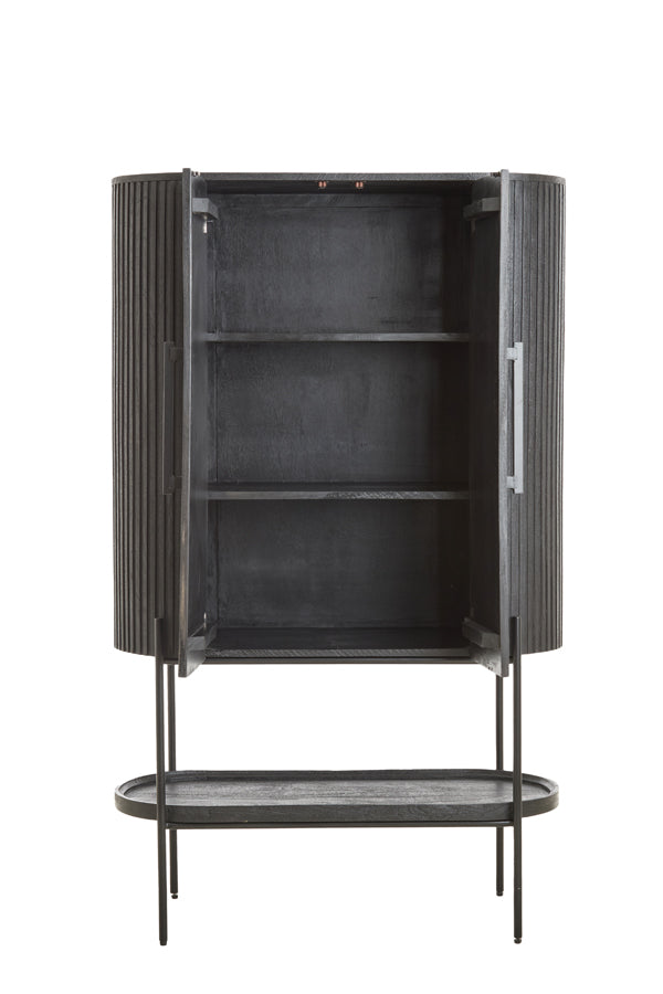 Cabinet 100x40x165 cm DUMOSI wood matt black