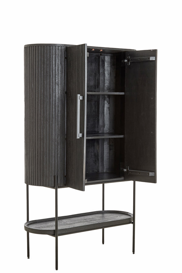 Cabinet 100x40x165 cm DUMOSI wood matt black