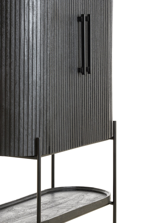 Cabinet 100x40x165 cm DUMOSI wood matt black