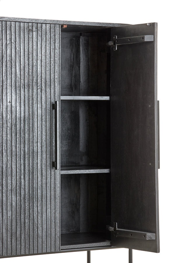 Cabinet 100x40x165 cm DUMOSI wood matt black