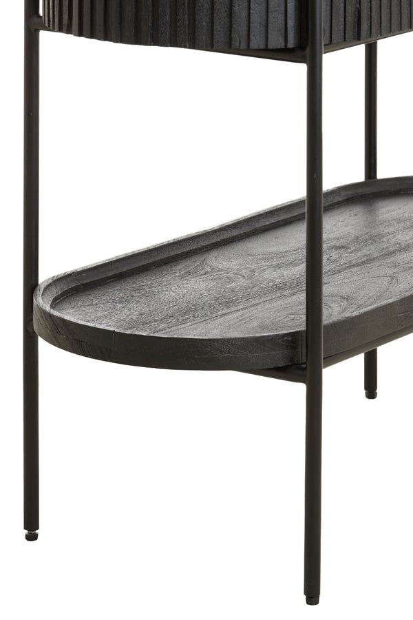 Cabinet 100x40x165 cm DUMOSI wood matt black