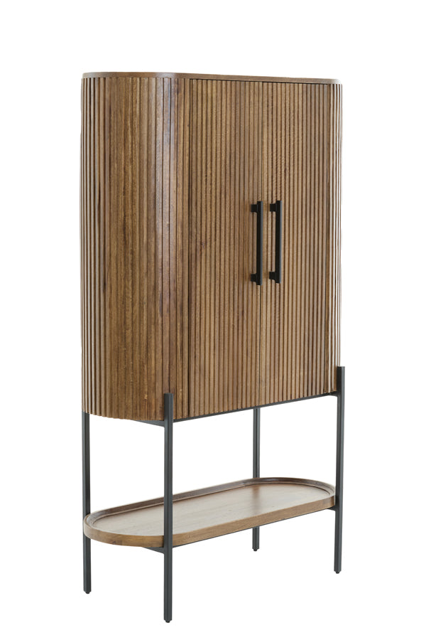 Cabinet 100x40x165 cm DUMOSI wood dark brown