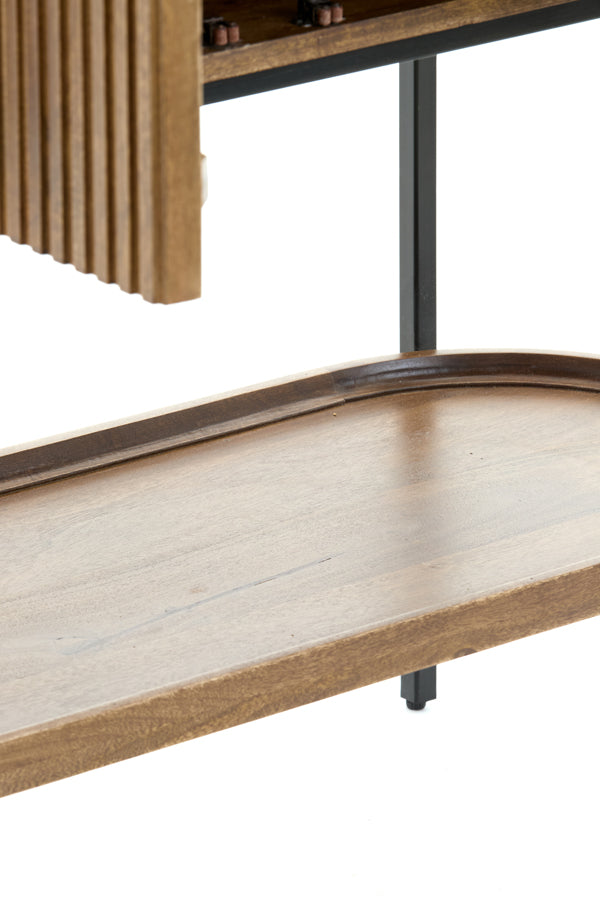 Cabinet 100x40x165 cm DUMOSI wood dark brown