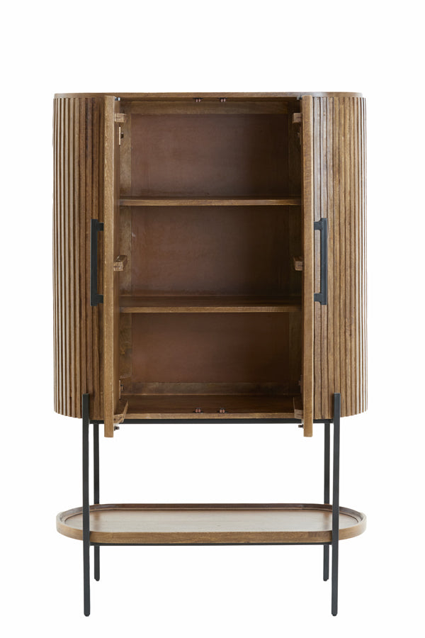 Cabinet 100x40x165 cm DUMOSI wood dark brown