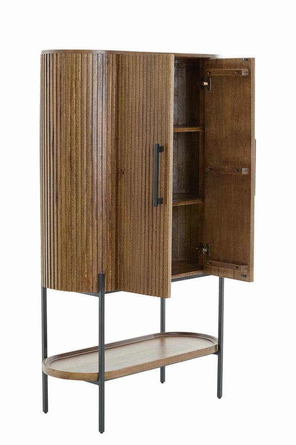 Cabinet 100x40x165 cm DUMOSI wood dark brown