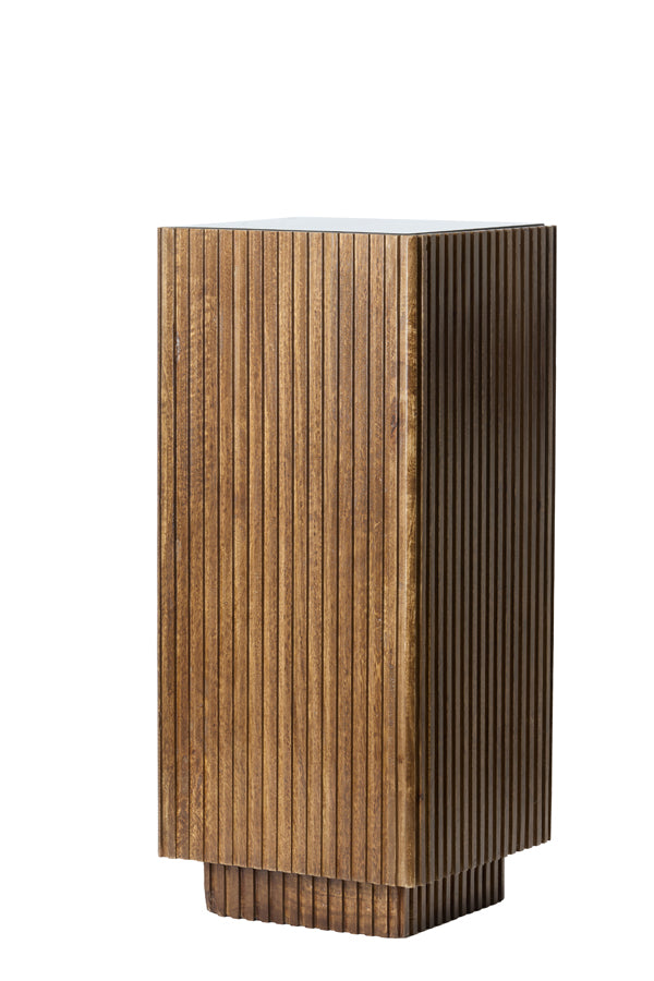 Pillar 35x35x80 cm GATURA wood dark brown+glass brown
