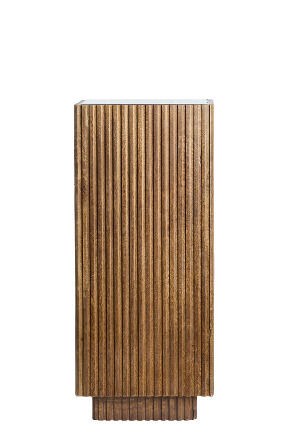 Pillar 35x35x80 cm GATURA wood dark brown+glass brown
