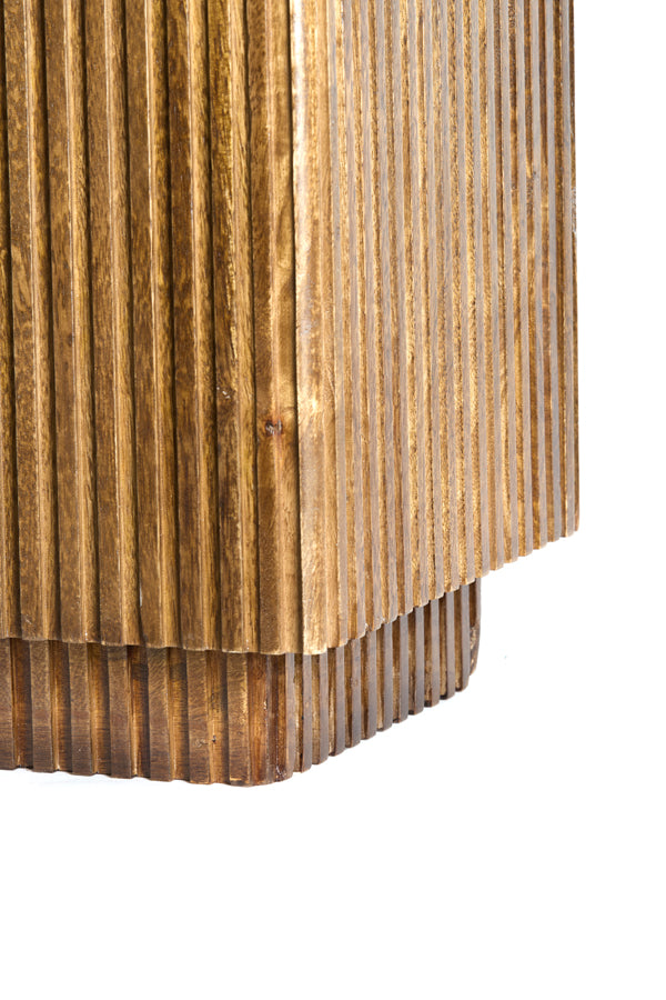 Pillar 35x35x80 cm GATURA wood dark brown+glass brown