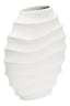 Mira Small Ivory Finish Rippled Round Vase
