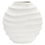 Mira Small Ivory Finish Rippled Round Vase
