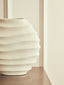 Mira Small Ivory Finish Rippled Round Vase