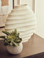 Mira Large Ivory Finish Rippled Round Vase