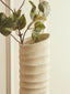 Mira Large Ivory Finish Rippled Vase
