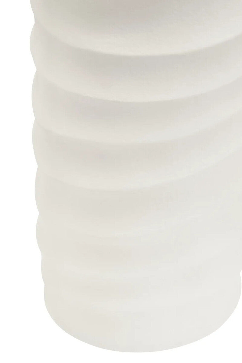 Mira Large Ivory Finish Rippled Vase
