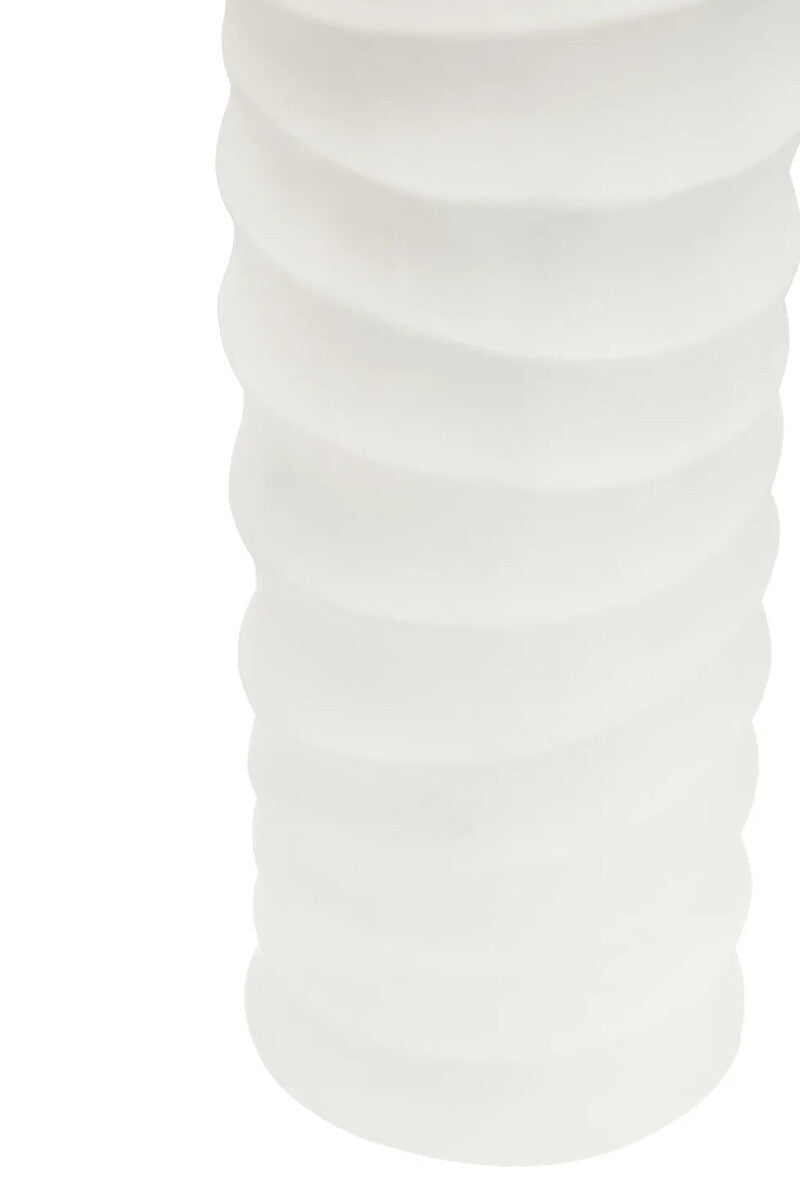 Mira Small Ivory Finish Rippled Vase