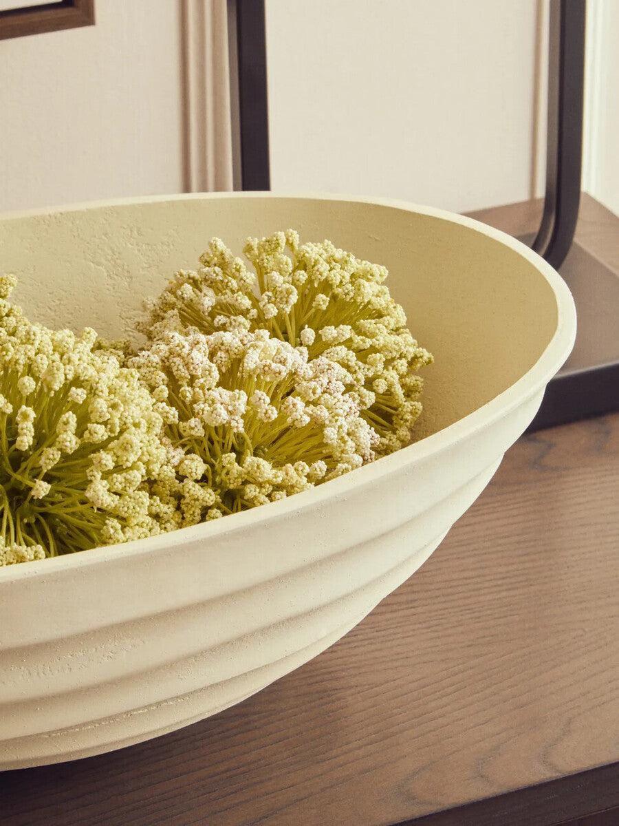 Mira Ivory Finish Rippled Bowl