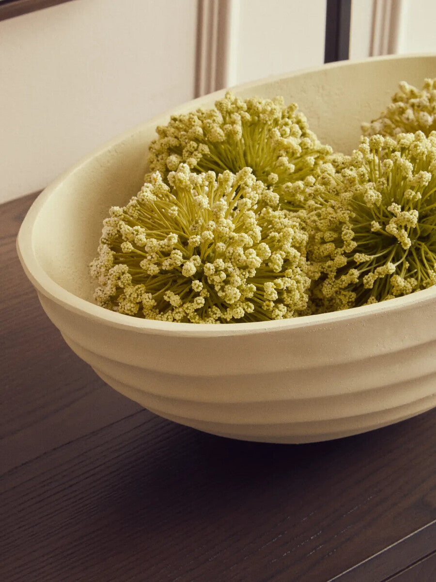 Mira Ivory Finish Rippled Bowl
