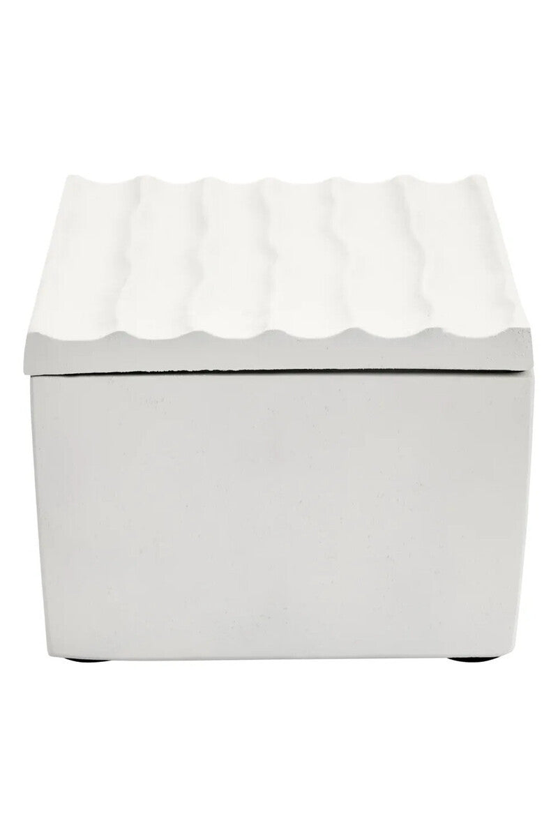 Mira Large Ivory Finish Rippled Box