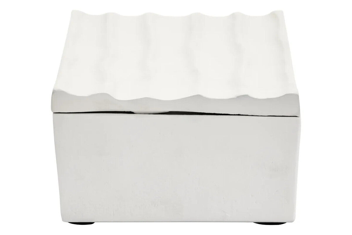 Mira Small Ivory Finish Rippled Box